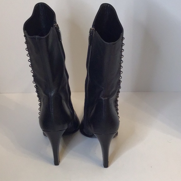 GUIDO SGARIGLIA BLACK LEATHER SQUARE TOE  BOOTS SHOES SZ 39 - Picture 2 of 14